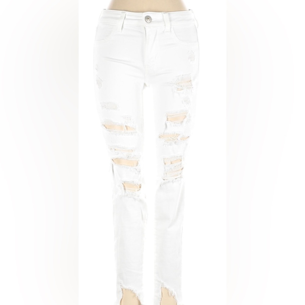 American Eagle White Mid-Rise Skinny Jeans